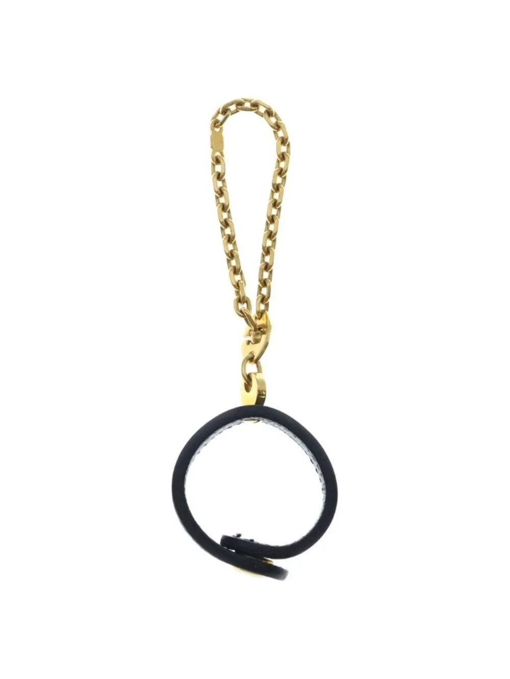 Hermes Leather Chain Glove Holder Black Gold Gloves